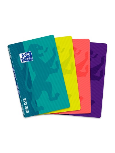 Libreta escolar oxford tapa flexible optik paper openflex 48 hojas 90 gr 90 x 140 mm cuadro 5 mm colores surtidos
