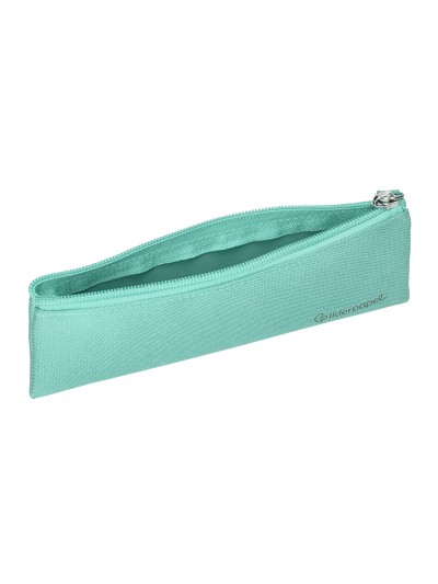 Estuche portatodo liderpapel plano estrecho una cremallera 200x60 mm verde manzana