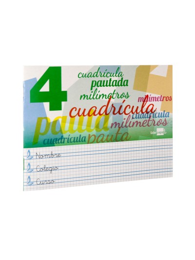Libreta liderpapel pautaguia tapa cartoncillo 32 hojas din a5 70 g cuadriculado pautado 4 mm apaisado con margen