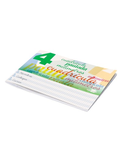 Libreta liderpapel pautaguia tapa cartoncillo 32 hojas din a5 70 g cuadriculado pautado 4 mm apaisado con margen