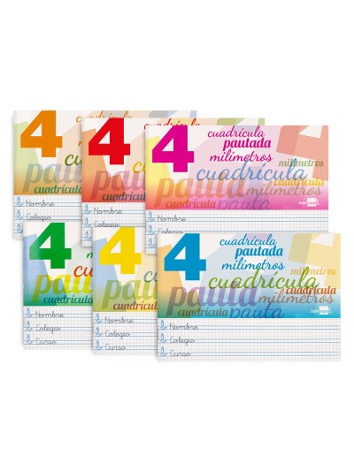 Libreta liderpapel pautaguia tapa cartoncillo 32 hojas din a5 70 g cuadriculado pautado 4 mm apaisado con margen