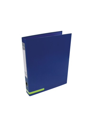 Carpeta de 2 anillas 25 mm mixtas liderpapel a4 forrado color system con ollao y tarjetero azul
