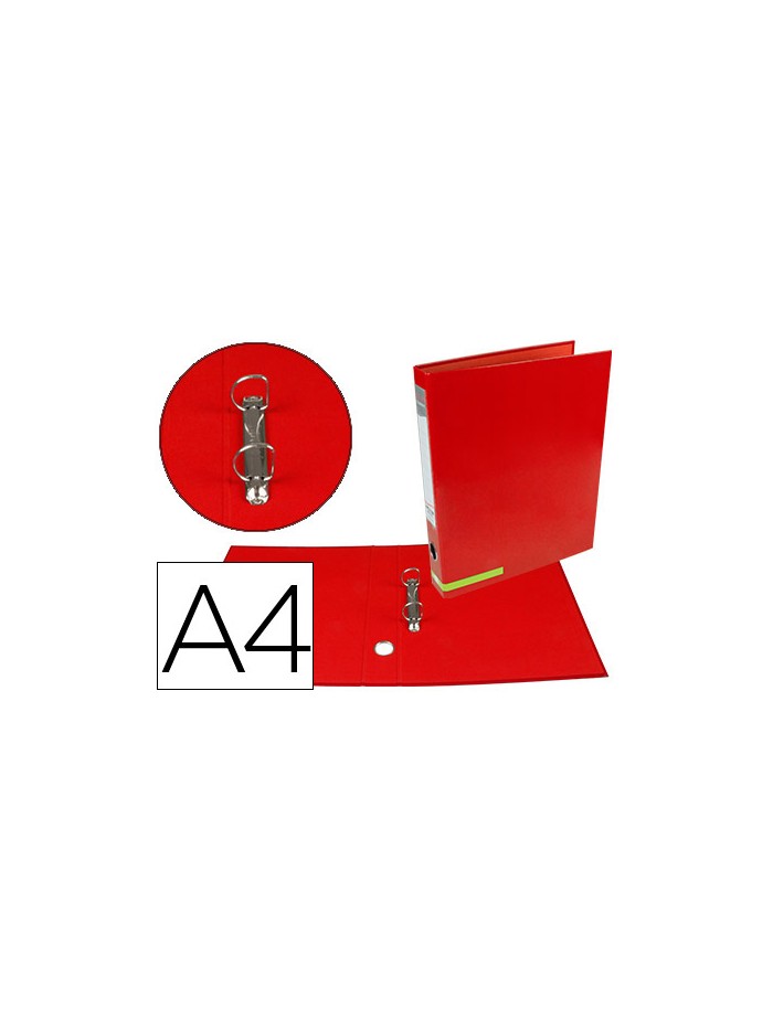 Carpeta de 2 anillas 25 mm mixtas liderpapel a4 forrado color system con ollao y tarjetero rojo Carpeta de 2 anillas 25 mm mixtas liderpapel a4 forrado color system con ollao y tarjetero rojo
