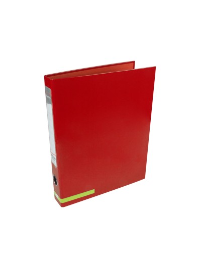 Carpeta de 2 anillas 25 mm mixtas liderpapel a4 forrado color system con ollao y tarjetero rojo