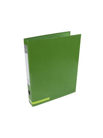 Carpeta de 2 anillas 25 mm mixtas liderpapel a4 forrado color system con ollao y tarjetero verde