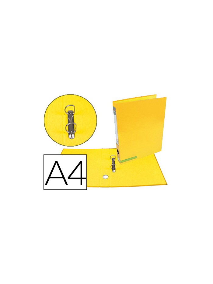 Carpeta de 2 anillas 25 mm mixtas liderpapel a4 forrado color system con ollao y tarjetero amarillo Carpeta de 2 anillas 25 mm mixtas liderpapel a4 forrado color system con ollao y tarjetero amarillo