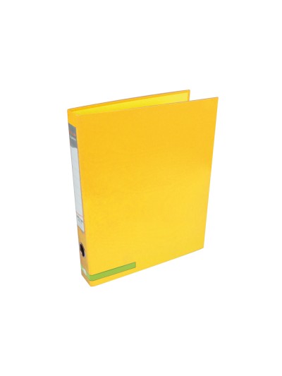 Carpeta de 2 anillas 25 mm mixtas liderpapel a4 forrado color system con ollao y tarjetero amarillo