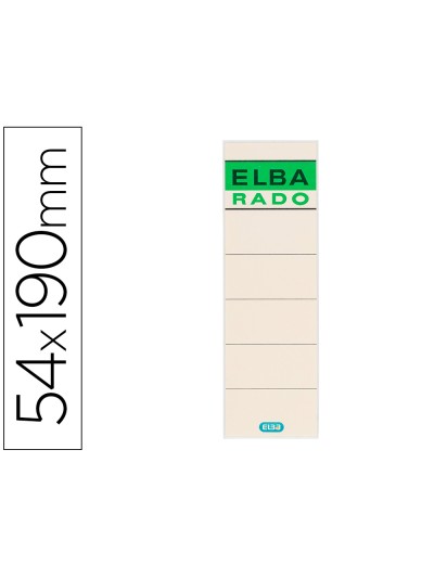 Etiquetas adhesivas elba lomera color hueso 54x190 mm pack de 10 unidades