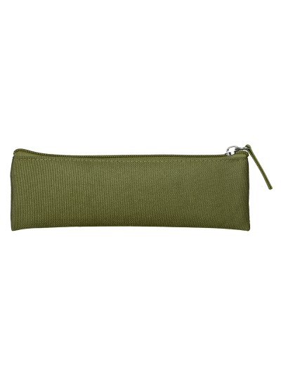 Estuche portatodo liderpapel plano estrecho una cremallera 200x60 mm verde militar