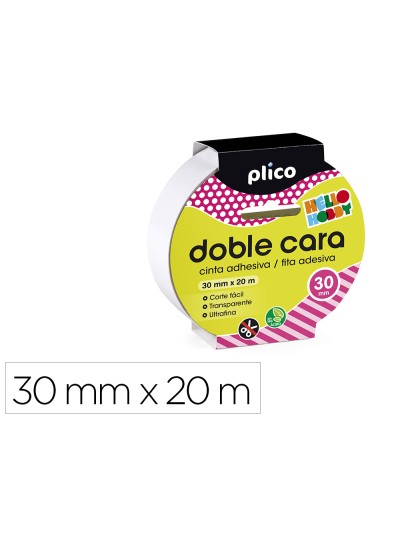 Cinta adhesiva plico doble cara 20 mt x 30 mm