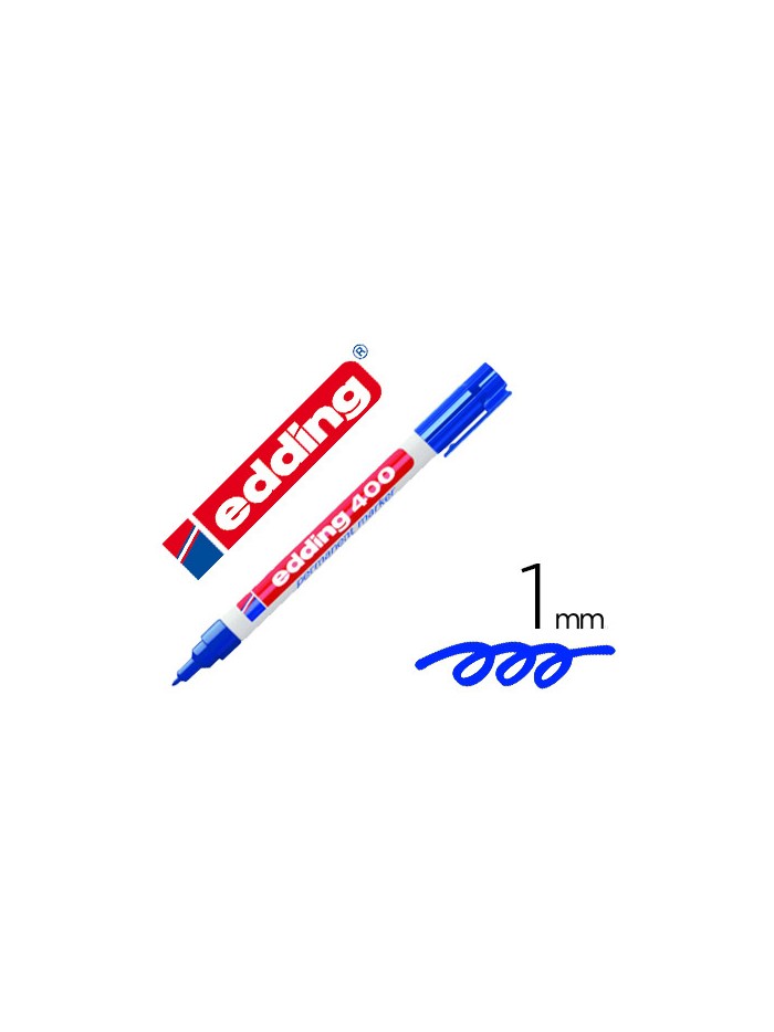 Rotulador edding marcador permanente 400 azul punta redonda 1 mm recargable Rotulador edding marcador permanente 400 azul punta redonda 1 mm recargable