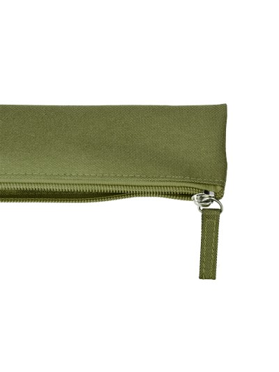 Estuche portatodo liderpapel plano estrecho una cremallera 200x60 mm verde militar