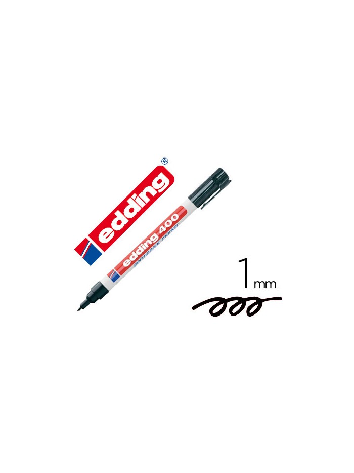 Rotulador edding marcador permanente 400 negro punta redonda 1 mm recargable Rotulador edding marcador permanente 400 negro punta redonda 1 mm recargable