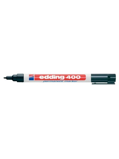Rotulador edding marcador permanente 400 negro punta redonda 1 mm recargable