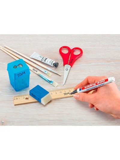 Rotulador edding marcador permanente 400 negro punta redonda 1 mm recargable