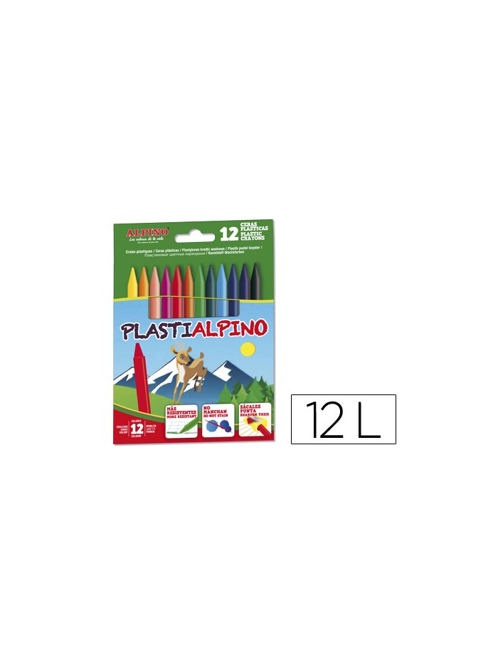 Lapices cera alpino plasti caja de 12 unidades colores surtidos Lapices cera alpino plasti caja de 12 unidades colores surtidos