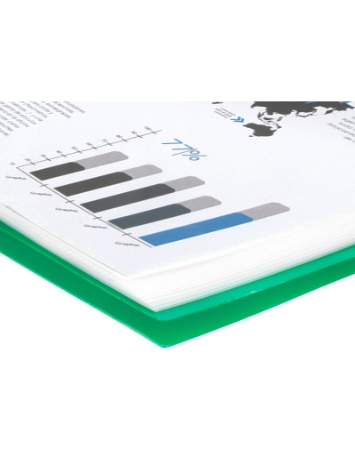 Carpeta liderpapel escaparate con espiral 20 fundas polipropileno din a5 verde