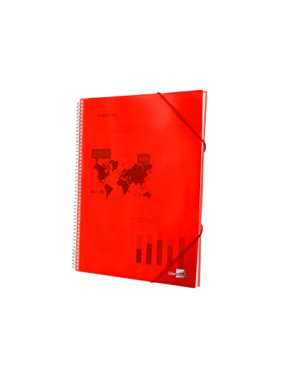 Carpeta liderpapel escaparate con espiral 20 fundas polipropileno din a5 roja