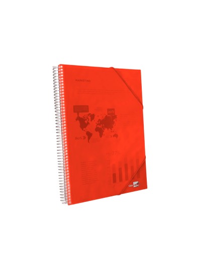 Carpeta liderpapel escaparate con espiral 20 fundas polipropileno din a5 roja
