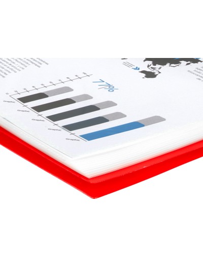 Carpeta liderpapel escaparate con espiral 20 fundas polipropileno din a5 roja