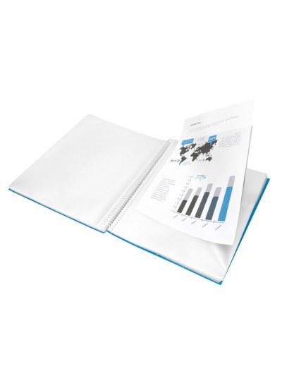Carpeta liderpapel escaparate con espiral 20 fundas polipropileno din a5 azul