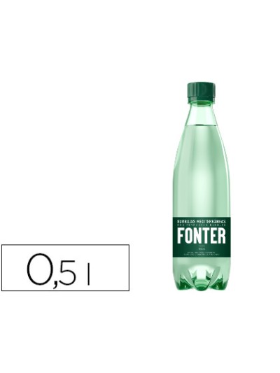Agua mineral natural con gas fonter botella de 500ml