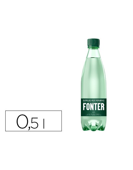Agua mineral natural con gas fonter botella de 500ml