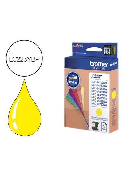 Ink-jet brother lc-223cbp amarillo dcp4120dw mfcj4420dw mfcj4620dw mfcj5320dw 550 pag