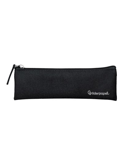Estuche portatodo liderpapel plano estrecho una cremallera 200x60 mm negro