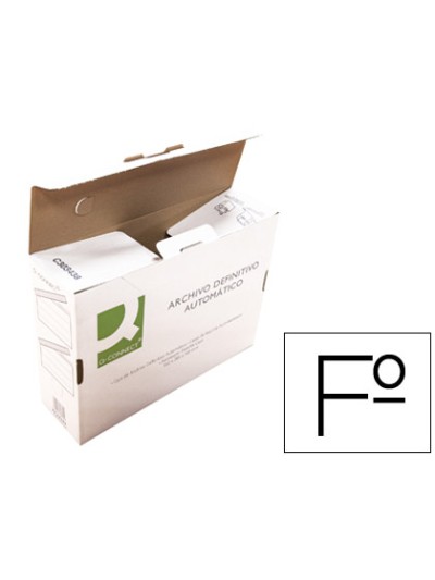 Caja archivo definitivo q-connect folio carton reciclado cierre con lengueta 255x360x100 mm