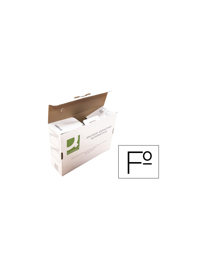 Caja archivo definitivo q-connect folio carton reciclado cierre con lengueta 255x360x100 mm