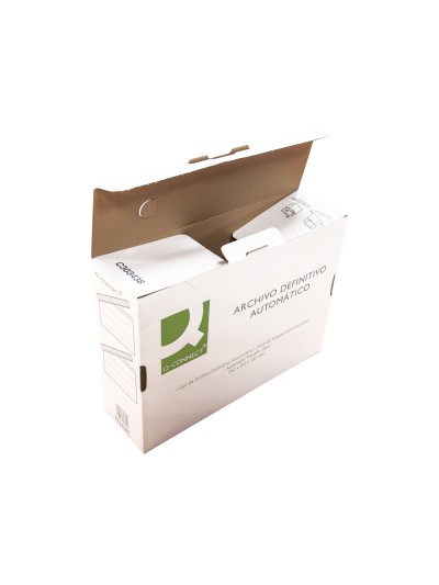 Caja archivo definitivo q-connect folio carton reciclado cierre con lengueta 255x360x100 mm