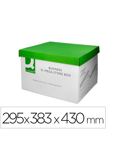 Cajon q-connect carton para 4 cajas archivo definitivo folio montaje automatico medidas interior 295x383x430mm