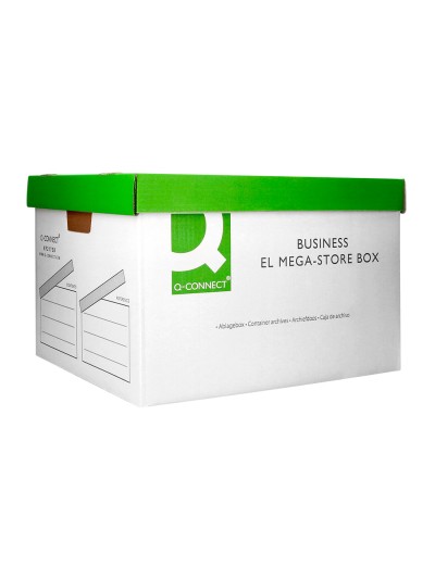 Cajon q-connect carton para 4 cajas archivo definitivo folio montaje automatico medidas interior 295x383x430mm