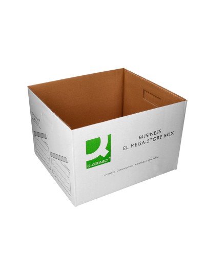 Cajon q-connect carton para 4 cajas archivo definitivo folio montaje automatico medidas interior 295x383x430mm