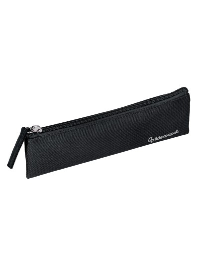 Estuche portatodo liderpapel plano estrecho una cremallera 200x60 mm negro