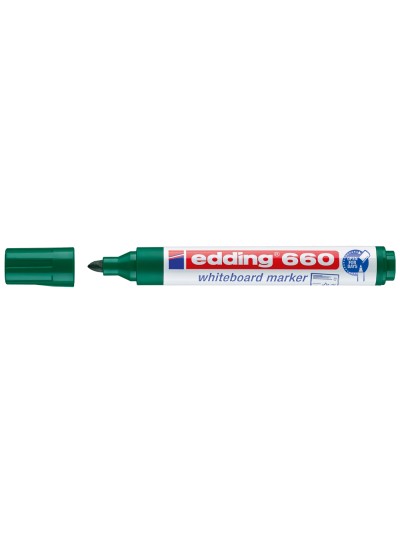 Rotulador edding para pizarra blanca 660 color verde punta redonda 1,5-3 mm