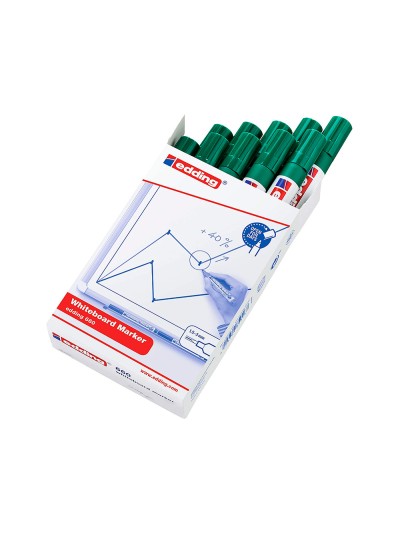 Rotulador edding para pizarra blanca 660 color verde punta redonda 1,5-3 mm