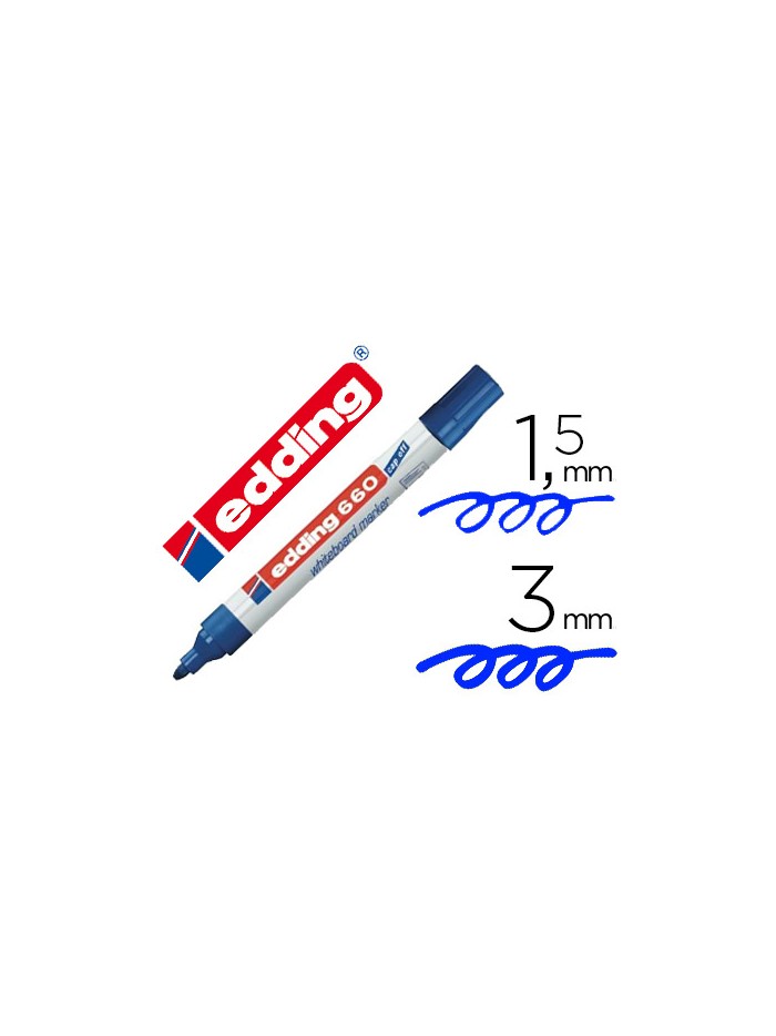 Rotulador edding para pizarra blanca 660 color azul punta redonda 1,5-3 mm recargable Rotulador edding para pizarra blanca 660 color azul punta redonda 1,5-3 mm recargable