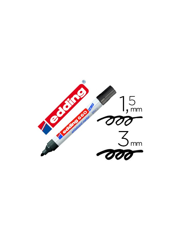 Rotulador edding para pizarra blanca 660 color negro punta redonda 3 mm Rotulador edding para pizarra blanca 660 color negro punta redonda 3 mm