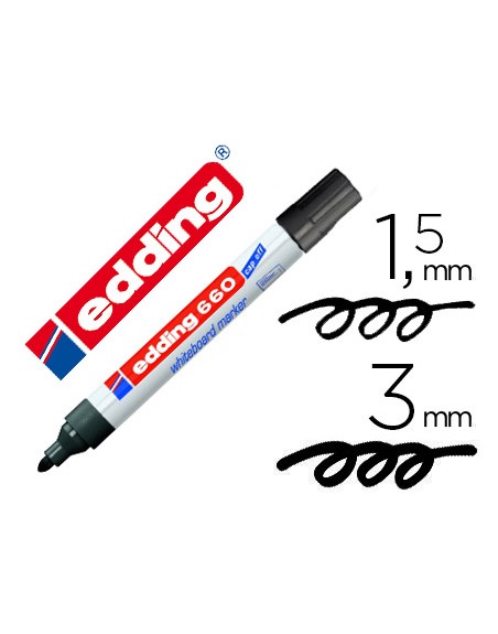 Rotulador edding para pizarra blanca 660 color negro punta redonda 3 mm