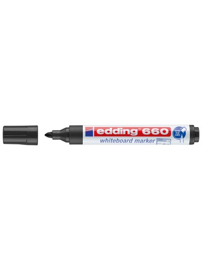 Rotulador edding para pizarra blanca 660 color negro punta redonda 3 mm
