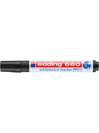 Rotulador edding para pizarra blanca 660 color negro punta redonda 3 mm