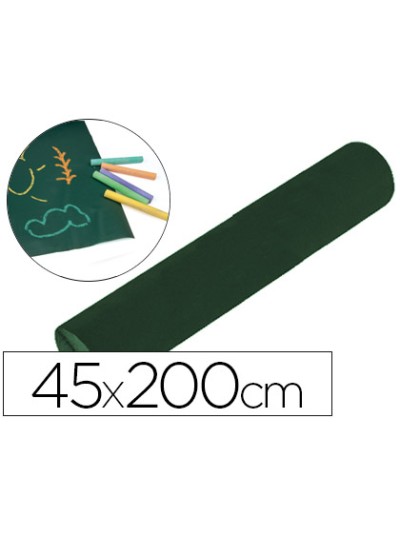 Pizarra liderpapel para tiza adhesiva rollo 45x200 cm color negro o verde