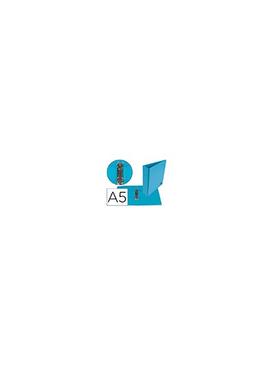 Carpeta de 2 anillas 40 mm redondas liderpapel a5 carton forrado pvc azul