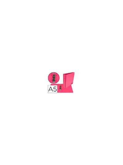 Carpeta de 2 anillas 40 mm redondas liderpapel a5 carton forrado pvc fucsia