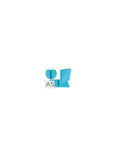 Carpeta de 4 anillas 25 mm redondas liderpapel a5 carton forrado pvc azul