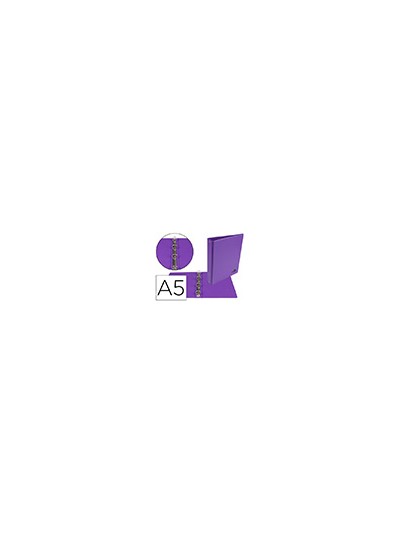 Carpeta de 4 anillas 25 mm redondas liderpapel a5 carton forrado pvc violeta