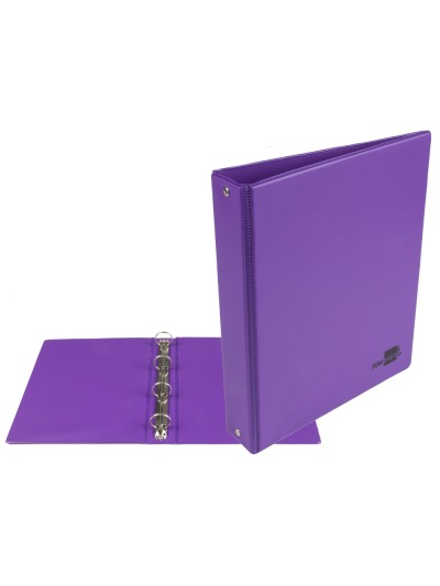 Carpeta de 4 anillas 25 mm redondas liderpapel a5 carton forrado pvc violeta
