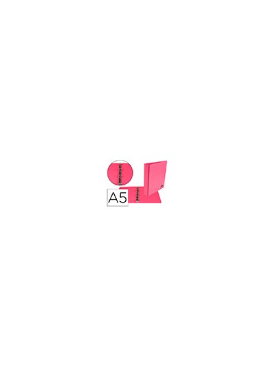 Carpeta de 4 anillas 25 mm redondas liderpapel a5 carton forrado pvc fucsia